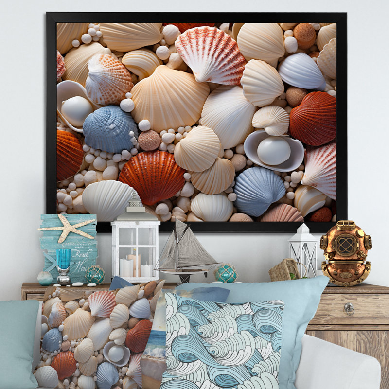 «Beach Photo Seashell Symphony III», reproduction d'art sur toile, H 34 po x l 44 po x P 1,5 po, Noir