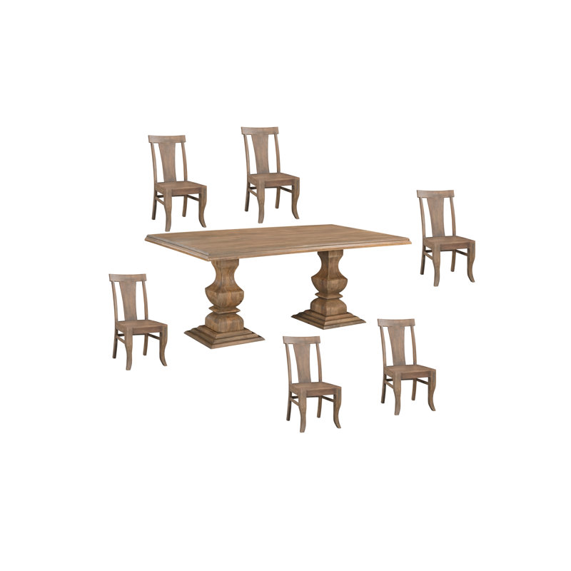 Ensemble de salle à manger Josiane, H 30 po x L 75 po x l 42 po, 7 pièces : table, 6 chaises