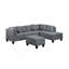 Canapé, chaise et repose-pieds 104,5 po, gris