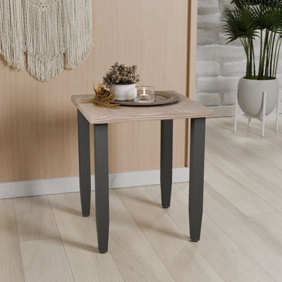 Square Steel Outdoor Side Table , 20.9 " W 20.9 " D