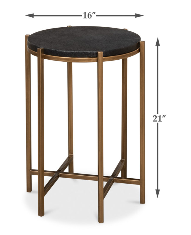 Shagreen End Table, Black