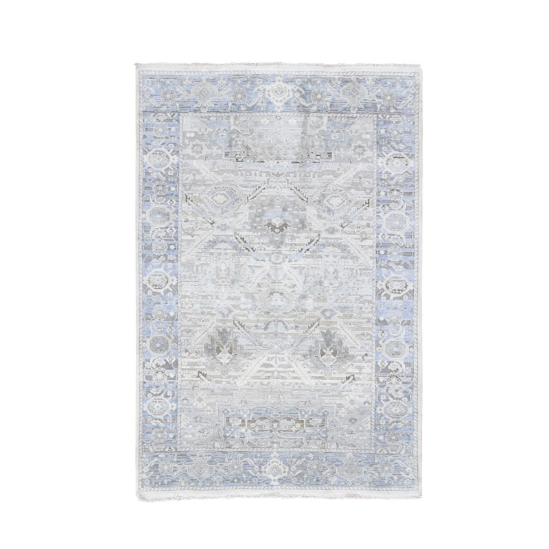 One-of-a-Kind Rectangle 4'0" X 6'2" New Age Area Rug in Grey