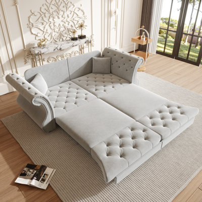 Oversized  Chesterfield Pull Out Sofa Bed