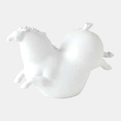 Friesian Horse-Matte White 8"H x 5"W x 14"D Decorative Sculpture
