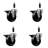 Phenolic Swivel Expanding Stem Caster Set with Brake SCC PLB 4" x 7/8"