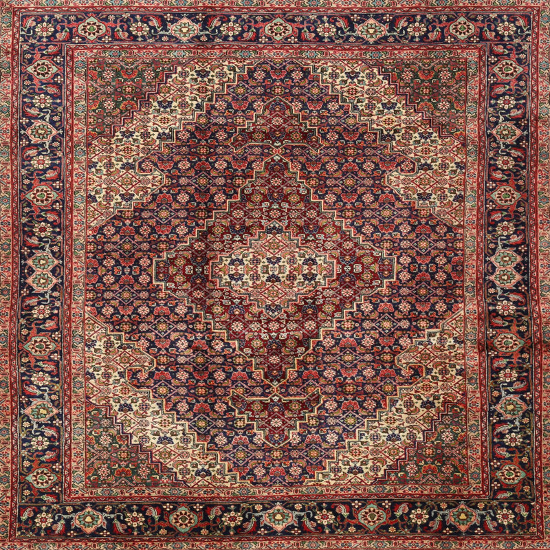 Tapis brun à motif oriental, Carré 6 pi