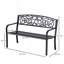Banc d'extérieur en métal, banc de jardin avec siège à lattes, banc de patio