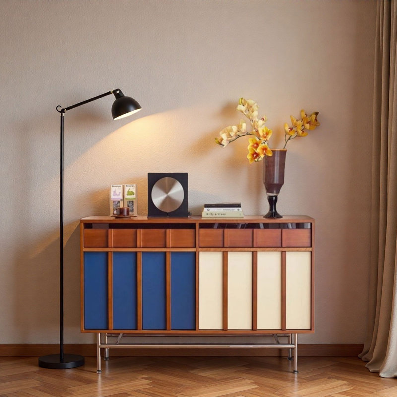 Buffet rétro à blocs de couleur, H 32,28 po x l 47,24 po x P 15,75 po