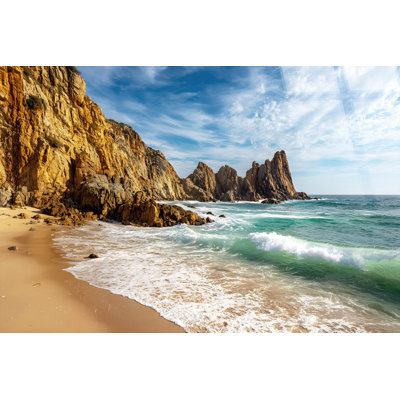 Golden Shoreline - 40" x 60" - Tempered Glass