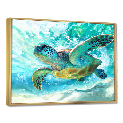 Turtle Swimming In The Deep - Turtle Wall Art
