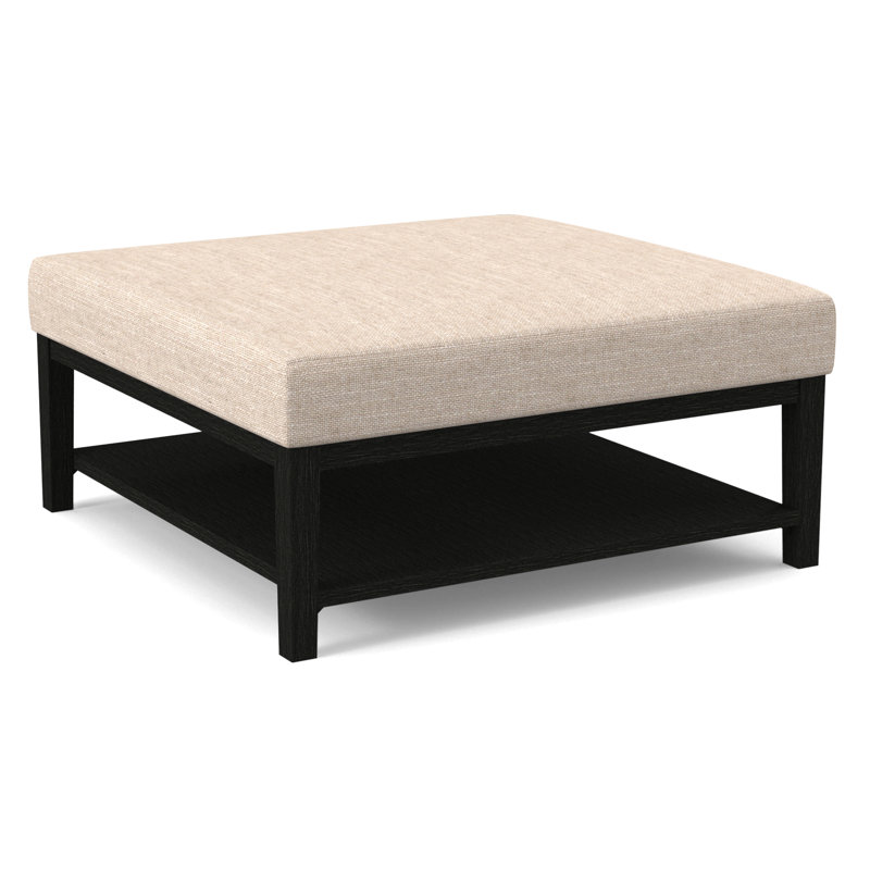 Hammond Square Ottoman, Antique Black Finish, Stone Crypton Performance; 0884-83