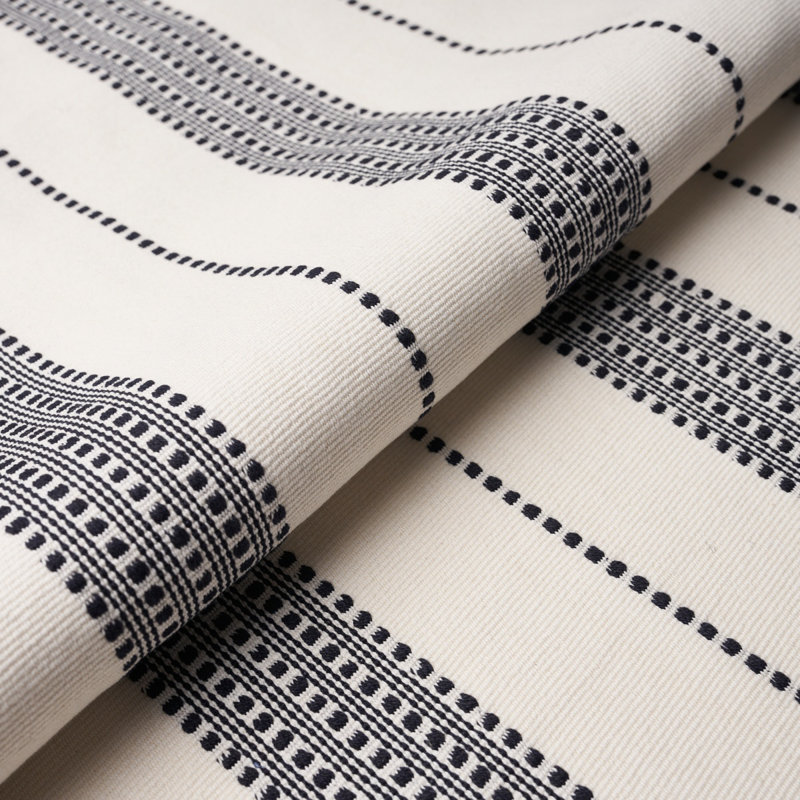 Tissu à rayures Lubeck, Noir