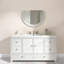Meuble-lavabo de salle de bain moderne blanc avec lavabo, rangement spacieux, bois aggloméré
