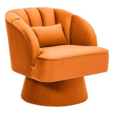 Fauteuil demi-tonneau pivotant avec revêtement pour le salon, la chambre à coucher