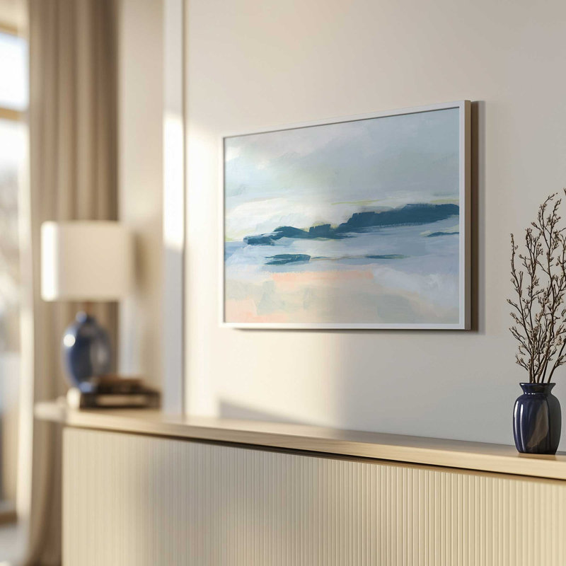 Doux couches de bord de mer I print, H 12,25 po x l 15,25 po, Cadre photo argenté