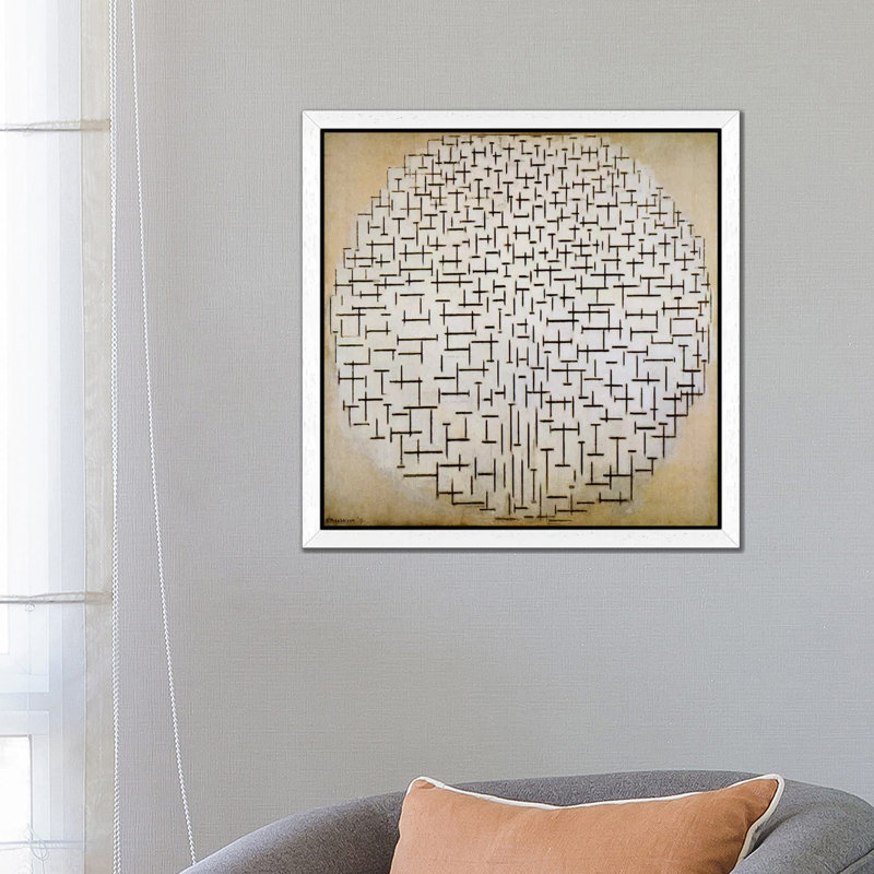 Pier & Ocean by Piet Mondrian - Painting on Canvas, 93.98 cm H x 93.98 cm W, White Framed
