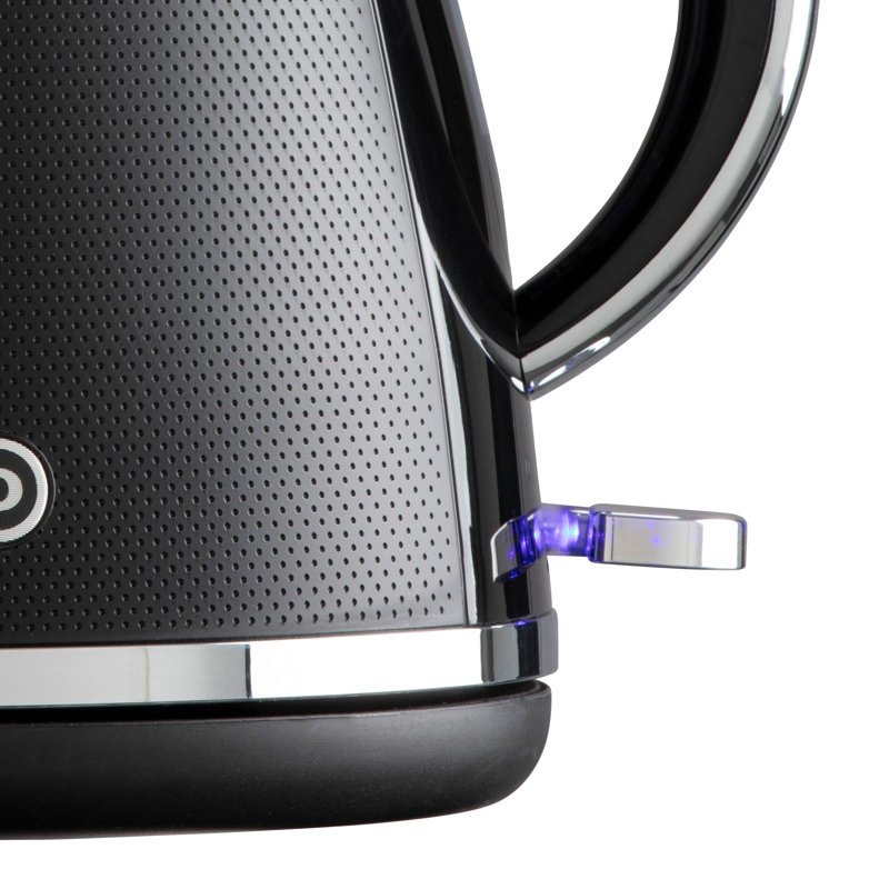 Daewoo Stirling 1.7L Pyramid Kettle, Cordless, 3KW Rapid Boil, Swivel Base, Black