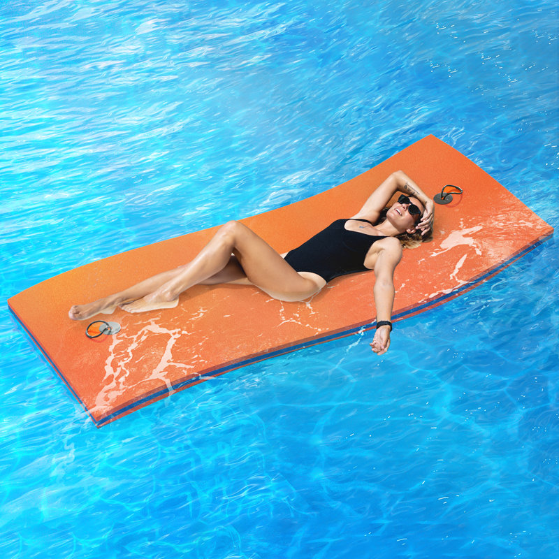 Orange 7' x 3' Tear-Resistant XPE Foam Floating Mat
