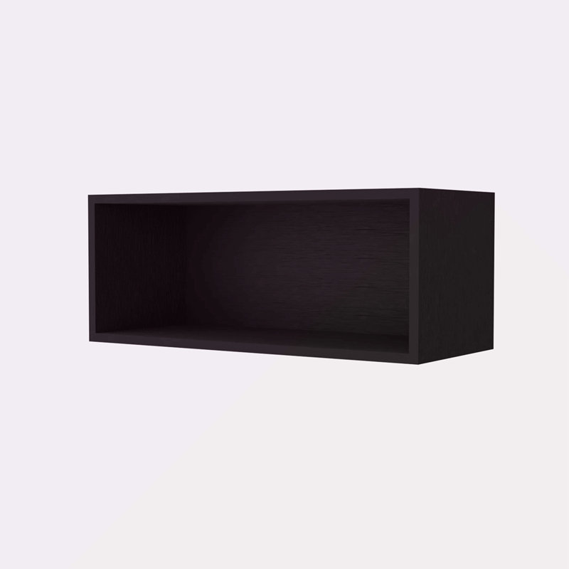 Rock Wall Cabinet With Open Storage, White