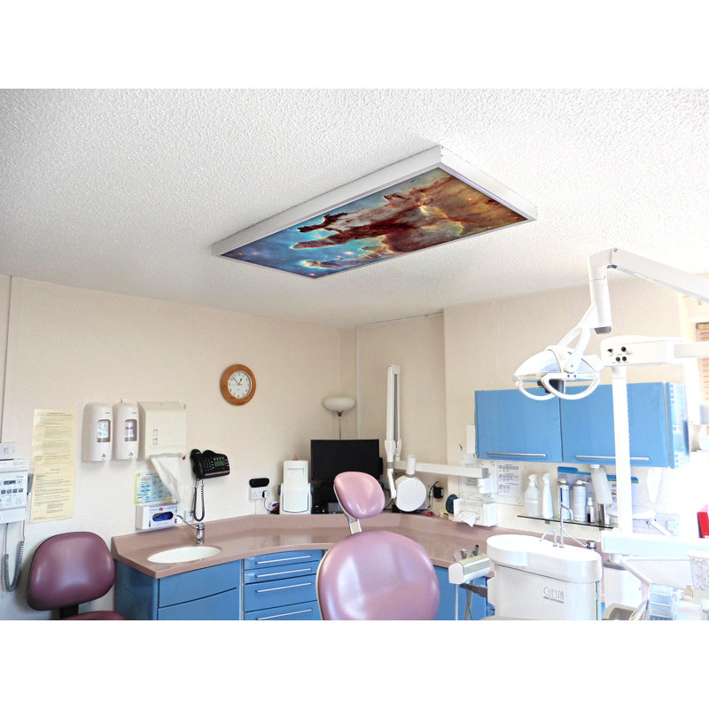 Astronomy Fluorescent Light Covers for Ceiling Lights - For 2x4 Light Fixture - by Octo Lights