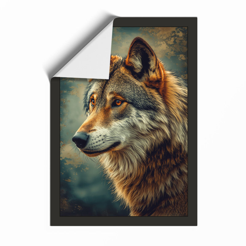 Wolf in Profile Boho - Framed Print, A1 - 84.1 x 59.4 cm, Unframed