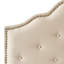 Tête de lit capitonnée capitonnée en bois massif avec pieds en métal durables, tête de lit à hauteur réglable avec garniture cloutée, tête de lit en tissu au design moderne capitonné-443168239-443168237