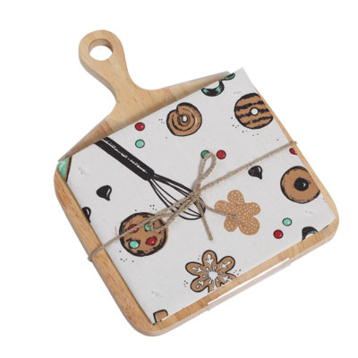 Serveur en bois et serviettes