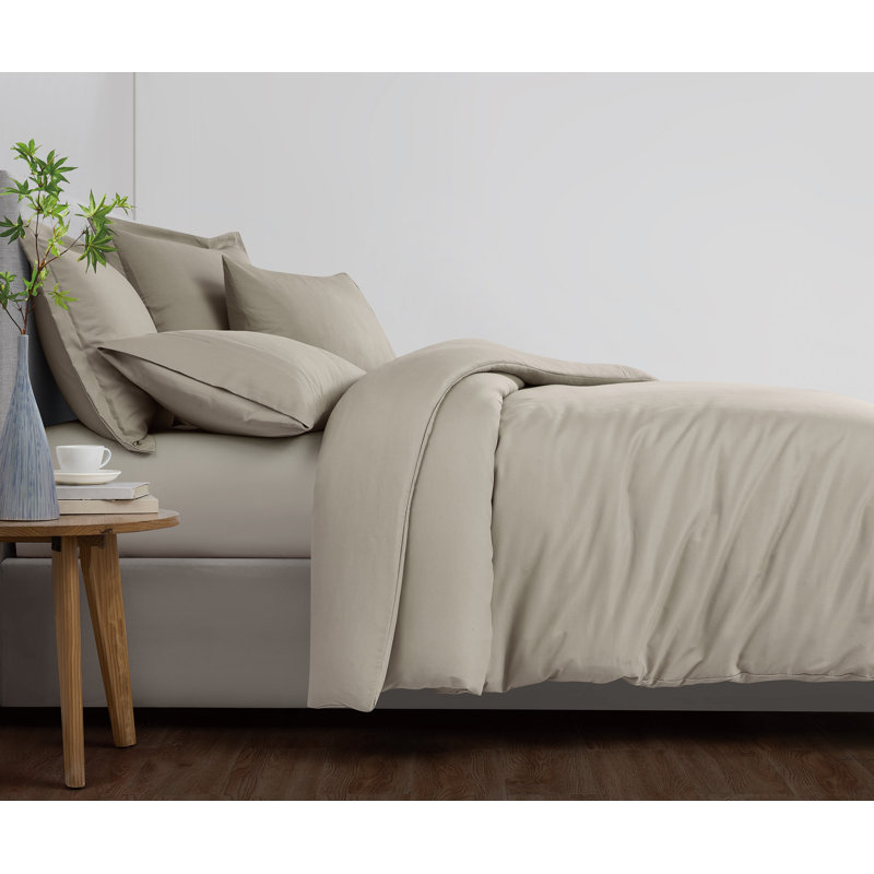 Cannon Solid Duvet Cover Set, Brown, Twin XL Duvet Cover + 1 Sham