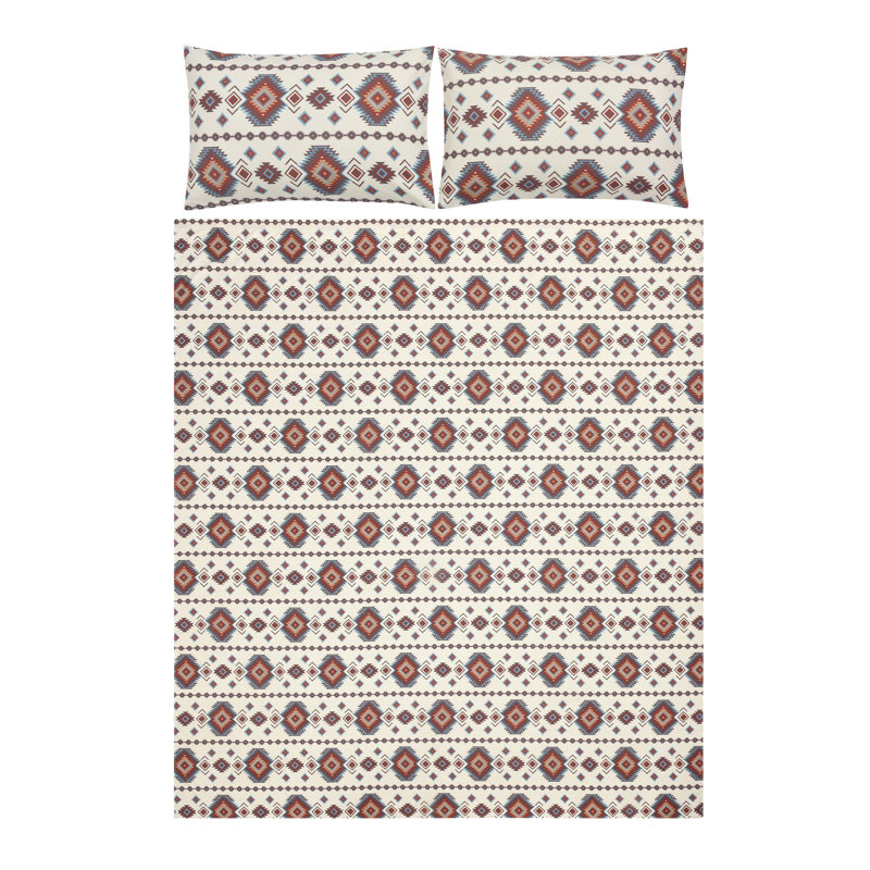 Sonoma Diamond Southwestern Desert Tribal Boho Americana Geometric Sheet & Pillowcase Set