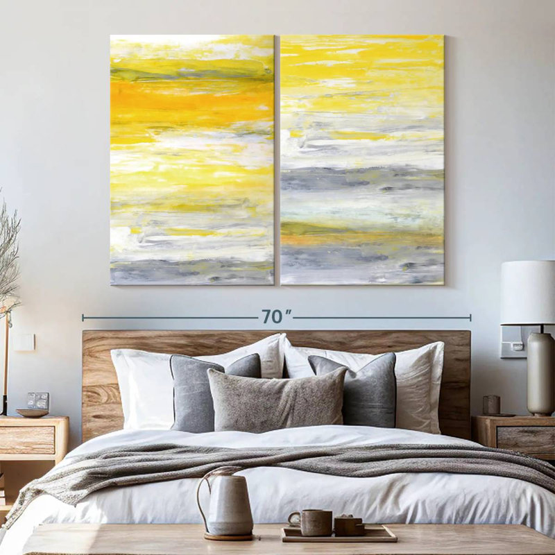 Pop of Yellow Abstract II, reproduction d'art sur toile, H 45 po x l 61 po x P 1,25 po