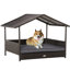 Niche pour chien en rotin avec coussin imperméable PawHut Wicker-787628747-787628741