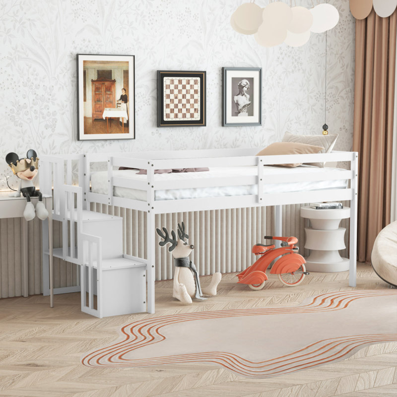 Ieysha Kids Twin Loft Bed, White