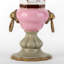 Pastel Bird Hexagon Porcelain Vase with Bronze Ormolu