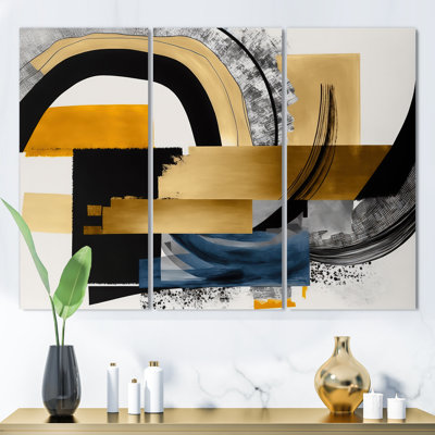 Glam Gold and Black Expression I - impression de 3 pièces