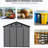 8x10 Ft Plastic Outdoor Storage Shed, Lockable Resin Structure In Dark Gray, Featuring Window And Skylight, Good For Workshop, Patio Furniture, Lawn Mowers, Quick To Assemble Shed Air Vents Ideal