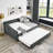 Full Size Daybed With Twin Size Trundle Upholstered Tufted Sofa Bed, With Button On Back And Nail On Waved Shape Arms (80.5"X55.5"X27.5")-1238455641-1238455639