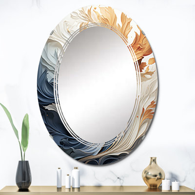 Renaday Glass Frame Oval Mirror
