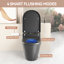 Toilette Smart Bidet avec couvercle de siège automatique, eau chaude, séchage à l'air, nuit, jet siphonique gris et modes multiples, bidet unique, siège ouvert / fermé, affichage à DEL instantané chauffant, lavage