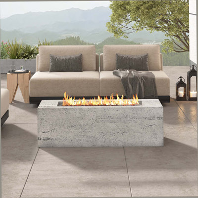 Outdoor Rectangular Propane Fire Pit 40000 BTU,41.9''Patio Heater With Stainless Steel Burner And Free Lava Rocks,Waterproof Cover,Suitable For Courtyard,Lawn,Patios, Decks,Swimming Pool