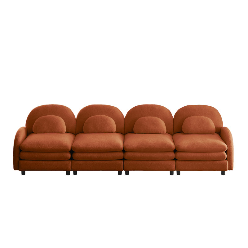 Canapé 4 places Teddy, 35.4" H x 129.1" W x 33.8" D, Orange