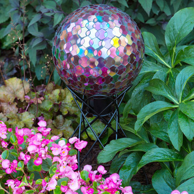 Delmita Weather Resistant Glass Abstract Gazing Ball