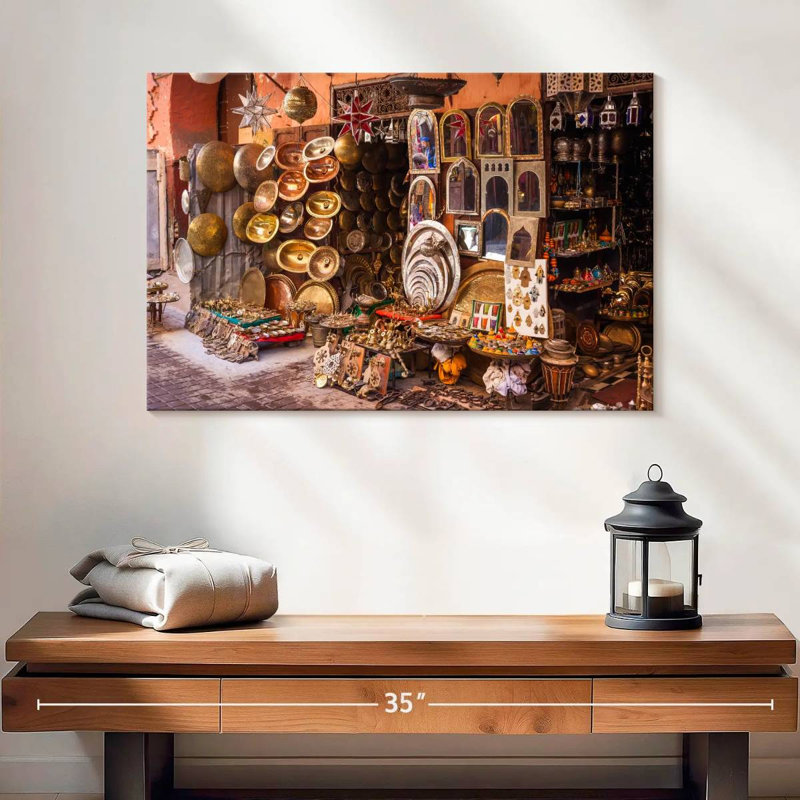 Artisanat marocain en métal Senne, H 16 po x l 24 po