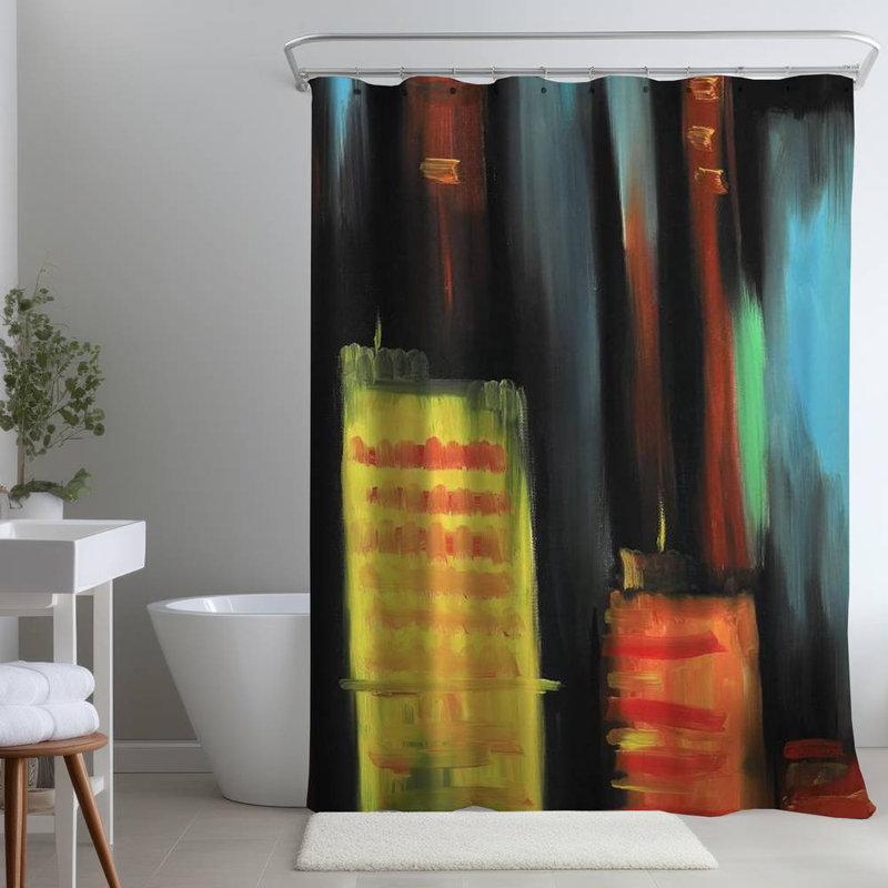 Shower Curtain CI350 – Polyester Shower Curtain, Dye Sublimation Print, 71" W × 74" L