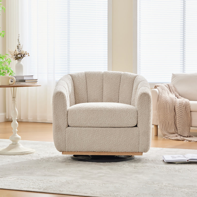Fauteuil demi-tonneau pivotant surdimensionné rembourré, Blé