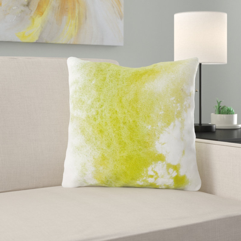Coussin décoratif aquarelle Parkes, Microsuède, Intérieur