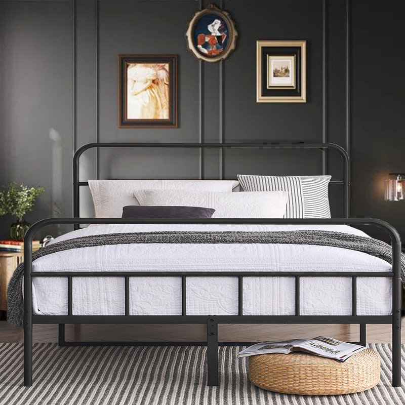 Latanja Metal Platform Bed Frame with Headboard, King