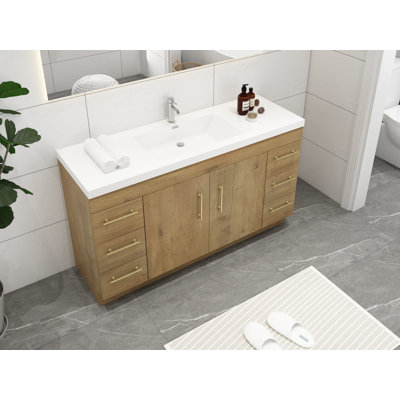 Carliss 58.8'' Single Bathroom Vanity with Acrylic Top