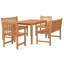Blaris 4 - Person Teak Patio Dining Set with Rectangular Table-583041260