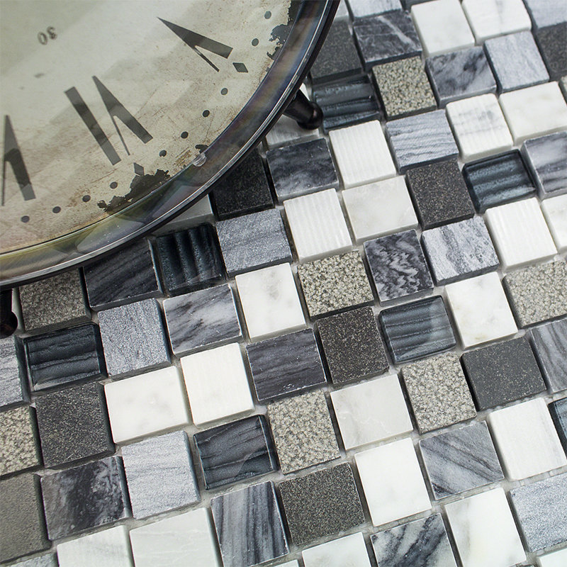 Carreau de mosaïque murale en marbre 1 "x 1" Drumlin