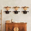 Porte-chapeau de cowboy, 6 pièces avec planche de bois, métal, rangement mural pour porte-chapeaux